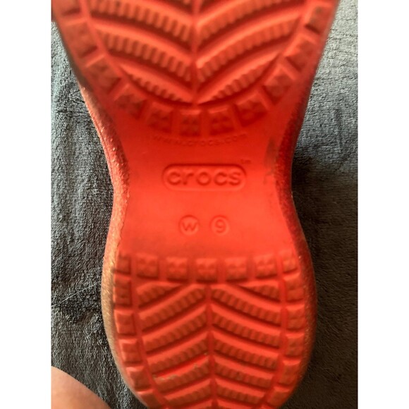 Red Glitter Platform Crocs Sz 9 Glam Y2K Rave Bling Sparkly 3" - Picture 6 of 6